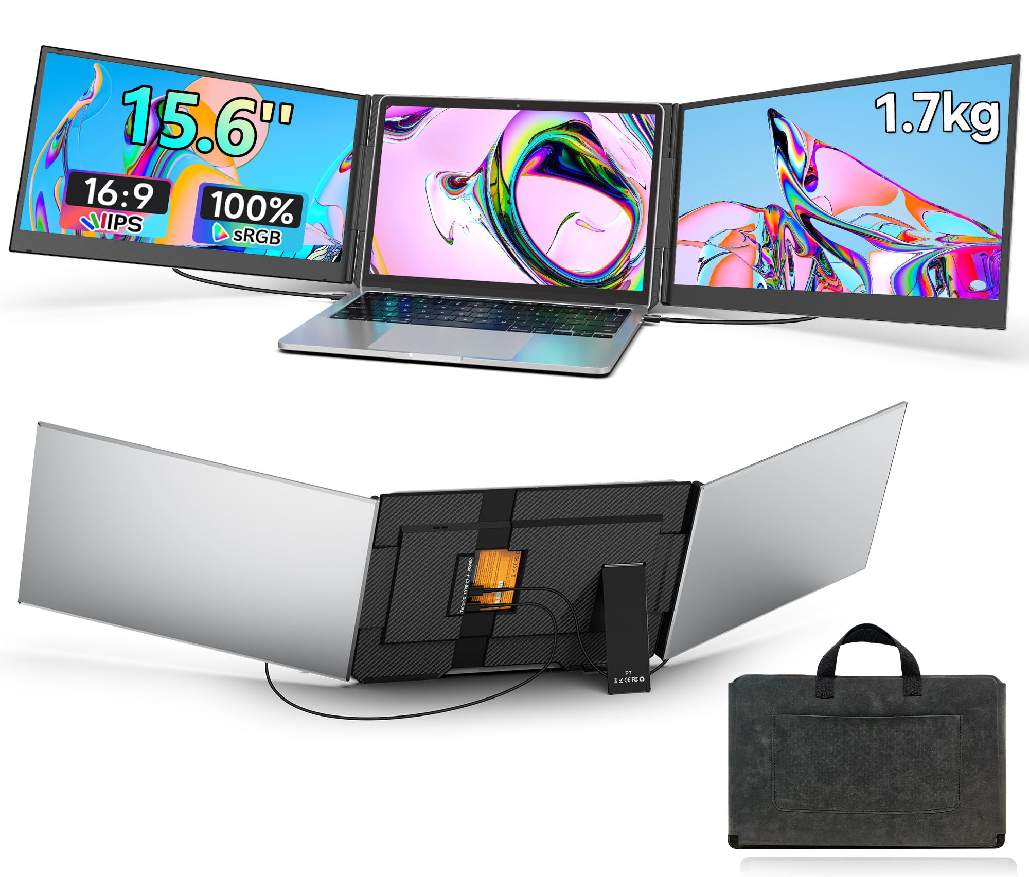 Amazon.co.jp: Laptomo P7 トリプルモニター 15.6インチ デュアル